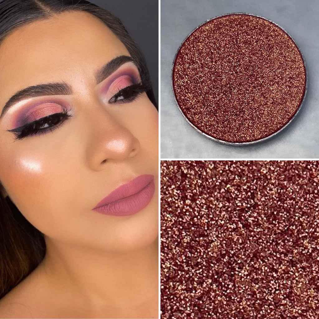 Shimmer pink eyeshadow pot sold individually. Fully customize your own eyeshadow palettes or buy each pot individually. Matte eyeshadow, shimmer eyeshadow and duochrome eyeshadow shades available.