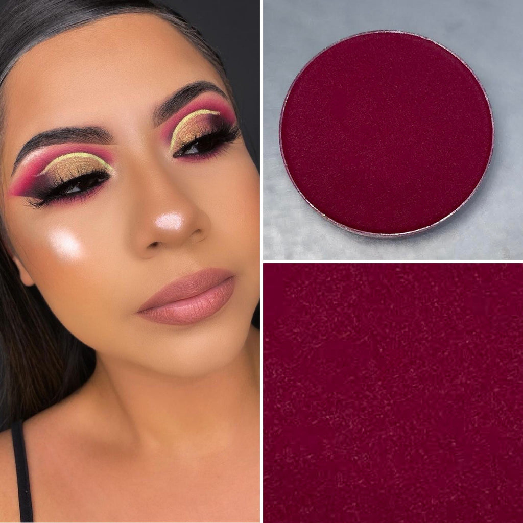 Matte red eyeshadow pot sold individually. Fully customize your own eyeshadow palettes or buy each pot individually. Matte eyeshadow, shimmer eyeshadow and duochrome eyeshadow shades available.