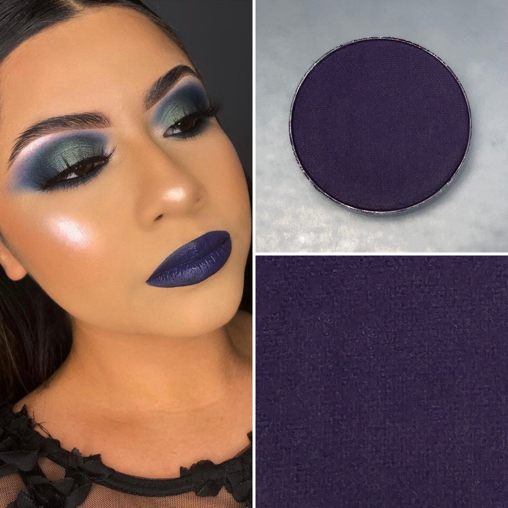 Matte purple eyeshadow pot sold individually. Fully customize your own eyeshadow palettes or buy each pot individually. Matte eyeshadow, shimmer eyeshadow and duochrome eyeshadow shades available.