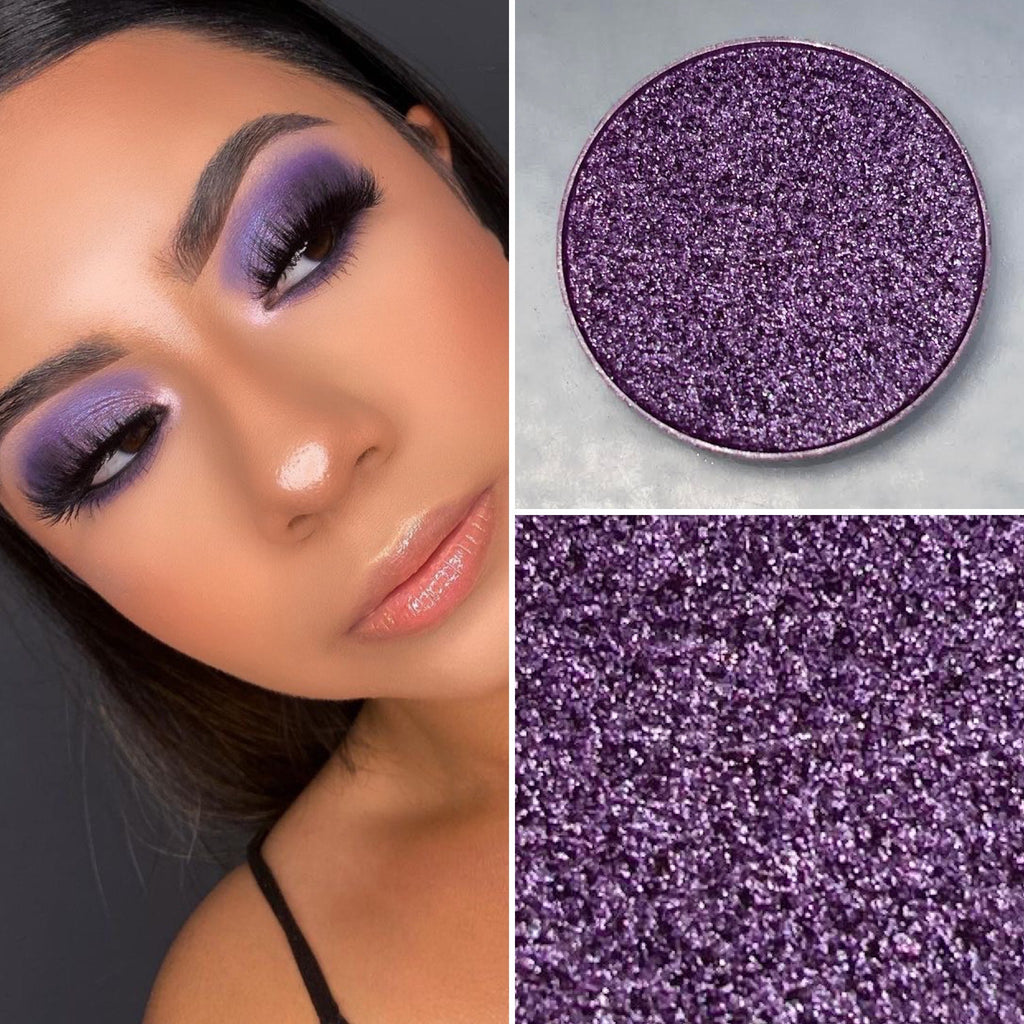 Shimmer purple eyeshadow pot sold individually. Fully customize your own eyeshadow palettes or buy each pot individually. Matte eyeshadow, shimmer eyeshadow and duochrome eyeshadow shades available.
