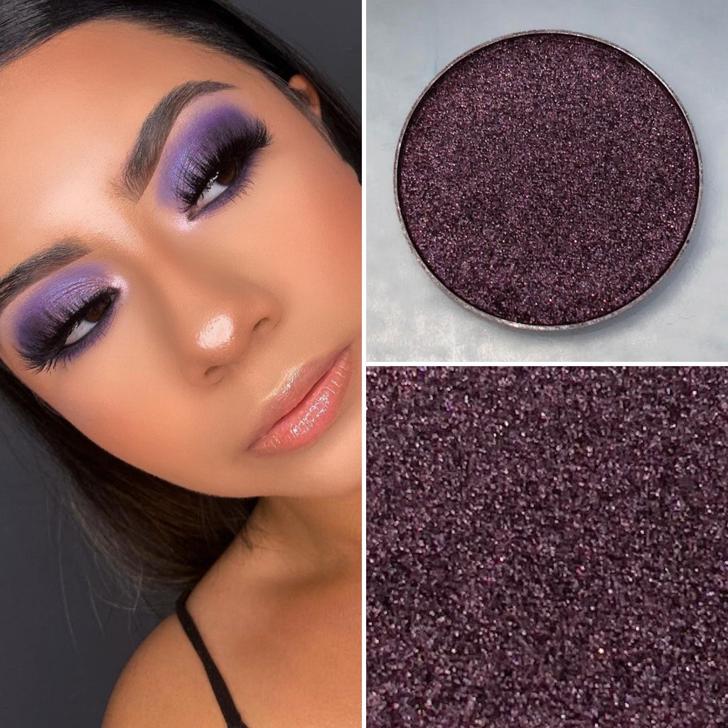 Shimmer purple eyeshadow pot sold individually. Fully customize your own eyeshadow palettes or buy each pot individually. Matte eyeshadow, shimmer eyeshadow and duochrome eyeshadow shades available.